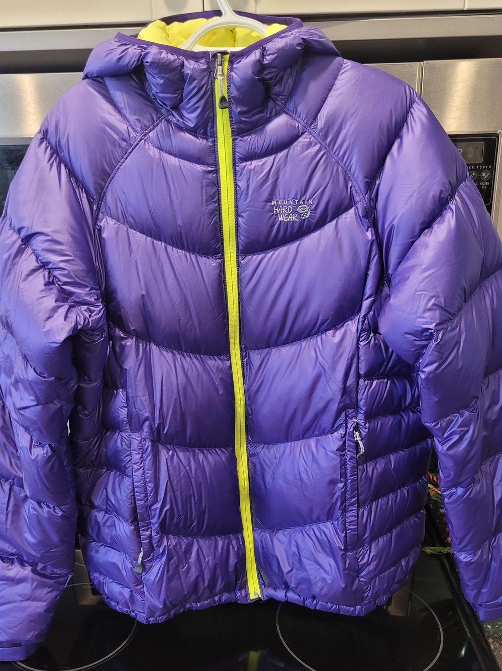 Mountain Hardwear Purple Puffer Jacket with Yellow Trim - Women's XL